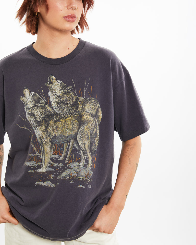 Vintage 1996 Wolf Wildlife Tee <br>M , The Real Deal , newtown, sydney, australia, thrift store, opshop, preloved, secondhand, sustainable, retro, antique, 70s, 80s, 90s, 2000s, 00s, fashion, clothing, streetwear, trendy, garment, style, boutique, store, shop, archive, sale, cheap, best, top