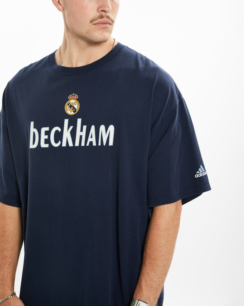 Vintage Adidas Real Madrid CF David Beckham Tee <br>XL , The Real Deal , newtown, sydney, australia, thrift store, opshop, preloved, secondhand, sustainable, retro, antique, 70s, 80s, 90s, 2000s, 00s, fashion, clothing, streetwear, trendy, garment, style, boutique, store, shop, archive, sale, cheap, best, top