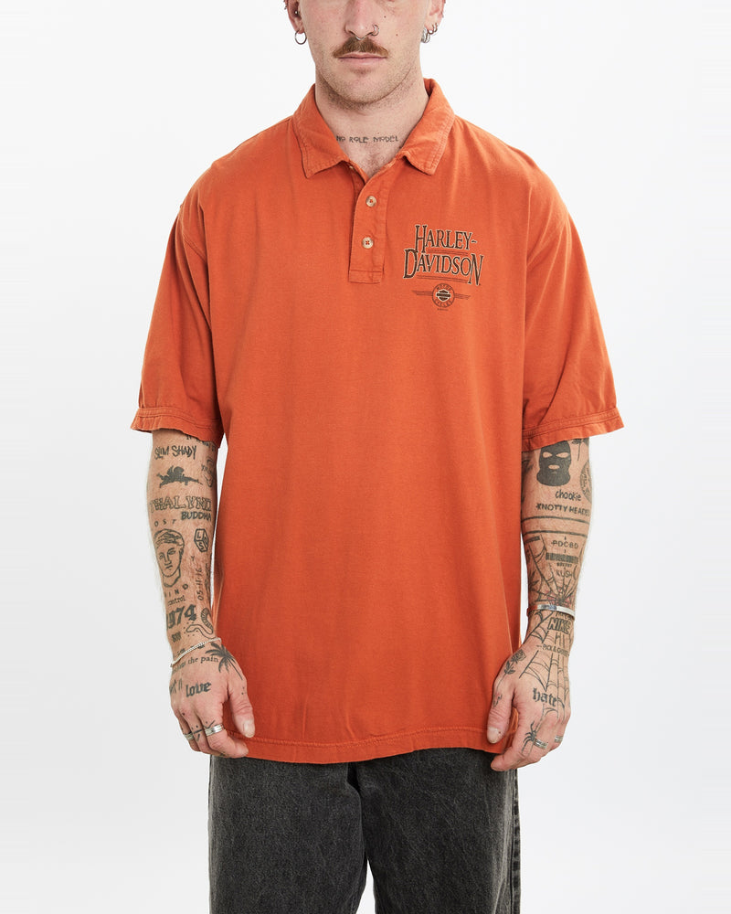 Vintage Harley Davidson Polo Shirt <br>L , The Real Deal , newtown, sydney, australia, thrift store, opshop, preloved, secondhand, sustainable, retro, antique, 70s, 80s, 90s, 2000s, 00s, fashion, clothing, streetwear, trendy, garment, style, boutique, store, shop, archive, sale, cheap, best, top
