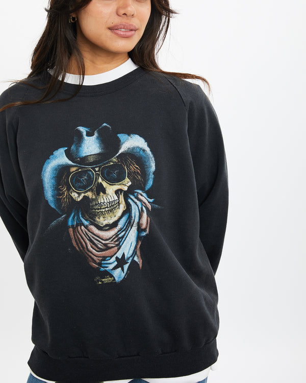 80s The Wasted Group 'Skull' Sweatshirt <br>XXS