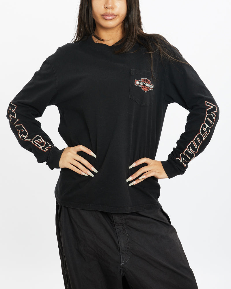 Vintage Harley Davidson Long Sleeve Tee <br>S , The Real Deal , newtown, sydney, australia, thrift store, opshop, preloved, secondhand, sustainable, retro, antique, 70s, 80s, 90s, 2000s, 00s, fashion, clothing, streetwear, trendy, garment, style, boutique, store, shop, archive, sale, cheap, best, top