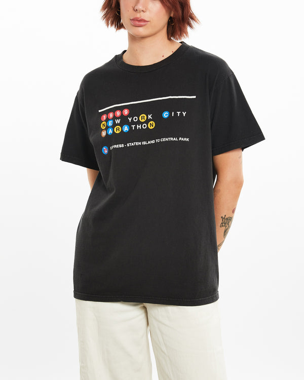 Vintage 1999 New York City Marathon Tee <br>M , The Real Deal , newtown, sydney, australia, thrift store, opshop, preloved, secondhand, sustainable, retro, antique, 70s, 80s, 90s, 2000s, 00s, fashion, clothing, streetwear, trendy, garment, style, boutique, store, shop, archive, sale, cheap, best, top