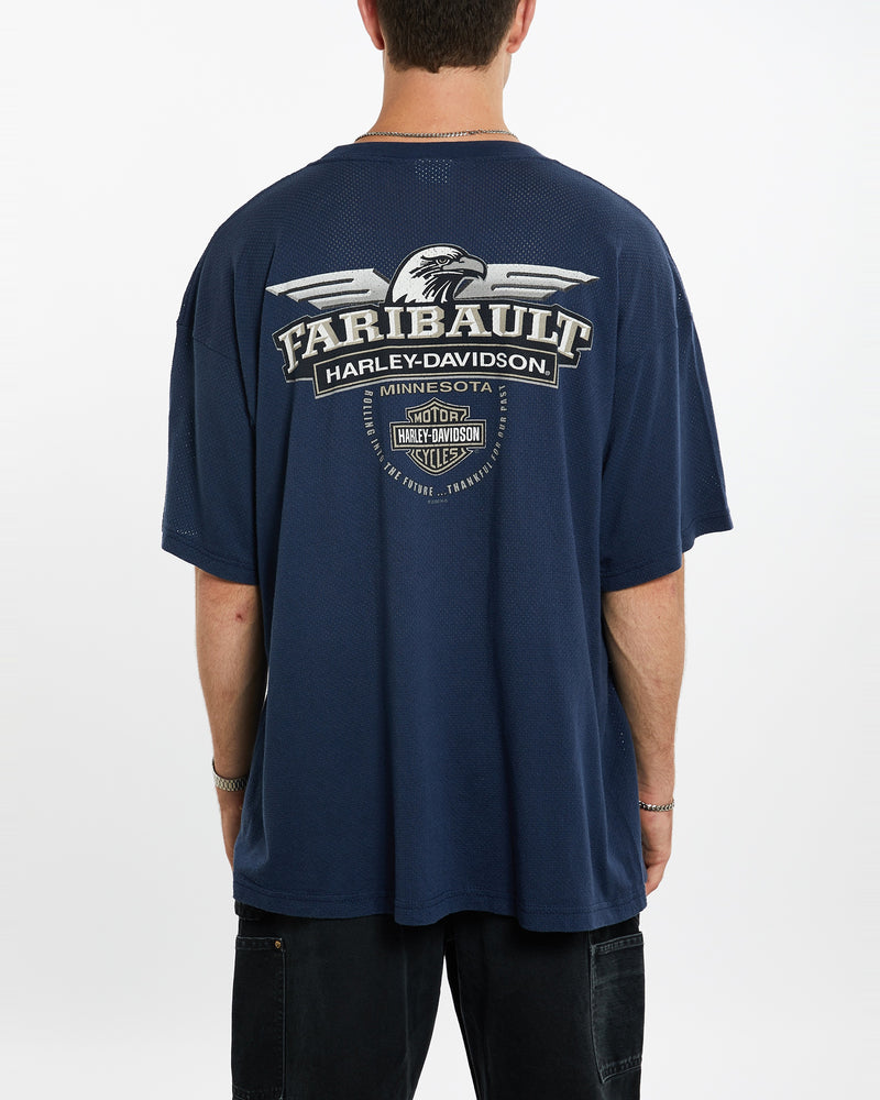 Vintage Harley Davidson Mesh Tee <br>XL , The Real Deal , newtown, sydney, australia, thrift store, opshop, preloved, secondhand, sustainable, retro, antique, 70s, 80s, 90s, 2000s, 00s, fashion, clothing, streetwear, trendy, garment, style, boutique, store, shop, archive, sale, cheap, best, top