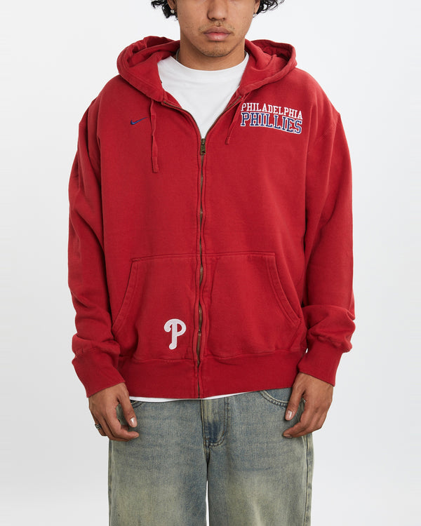 Vintage Nike MLB Philadelphia Phillies Hooded Sweatshirt <br>L