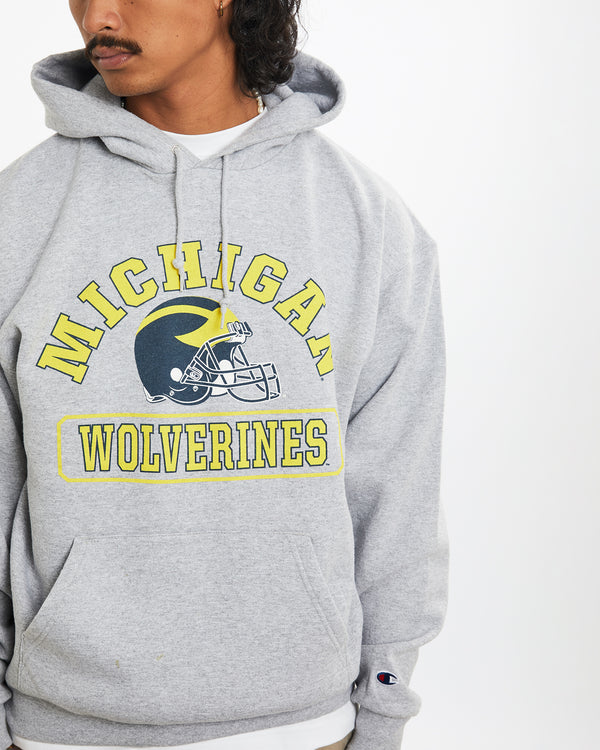 Vintage Champion NCAA University of Michigan Wolverines Hooded Sweatshirt <br>L