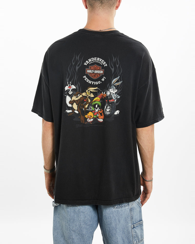 Vintage Harley Davidson Tee x Looney Tunes Tee <br>XL , The Real Deal , newtown, sydney, australia, thrift store, opshop, preloved, secondhand, sustainable, retro, antique, 70s, 80s, 90s, 2000s, 00s, fashion, clothing, streetwear, trendy, garment, style, boutique, store, shop, archive, sale, cheap, best, top