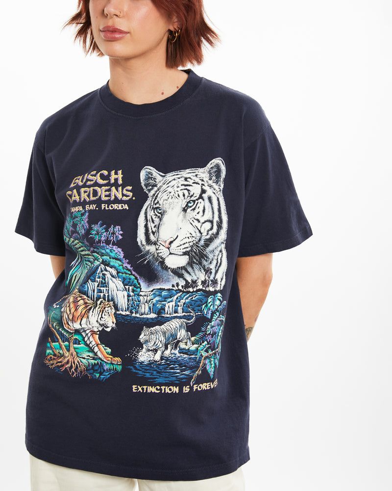 Vintage 90s Busch Gardens Tiger Wildlife Tee <br>M , The Real Deal , newtown, sydney, australia, thrift store, opshop, preloved, secondhand, sustainable, retro, antique, 70s, 80s, 90s, 2000s, 00s, fashion, clothing, streetwear, trendy, garment, style, boutique, store, shop, archive, sale, cheap, best, top