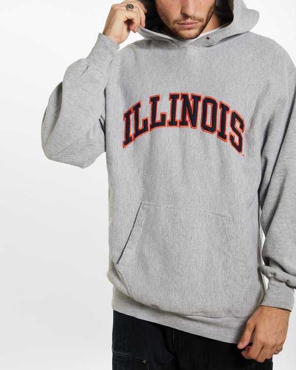 Vintage Illinois Hooded Sweatshirt <br>XL