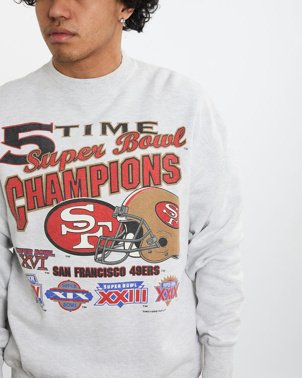Vintage 1995 NFL San Francisco 49ers Super Bowl Sweatshirt <br>L , The Real Deal , newtown, sydney, australia, thrift store, opshop, preloved, secondhand, sustainable, retro, antique, 70s, 80s, 90s, 2000s, 00s, fashion, clothing, streetwear, trendy, garment, style, boutique, store, shop, archive, sale, cheap, best, top