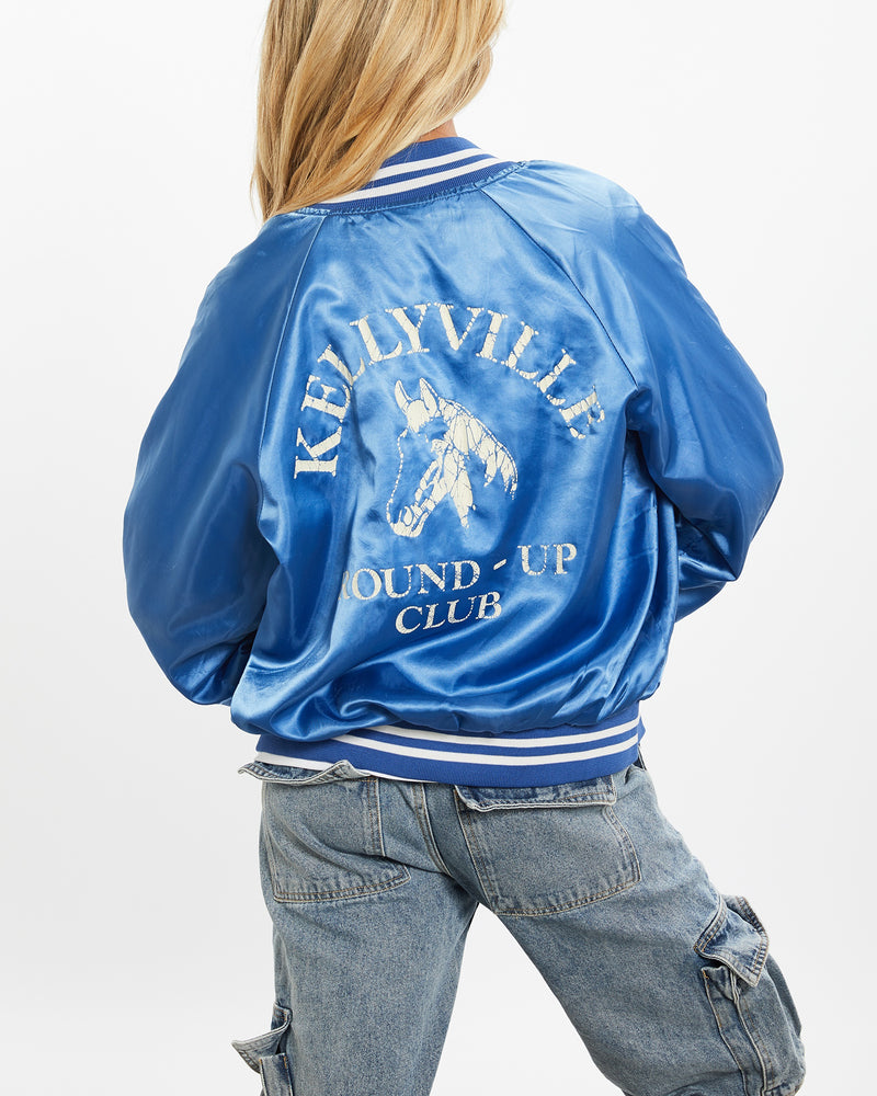 Vintage 70s Kellyville 'Round Up Club' Satin Jacket <br>XS , The Real Deal , newtown, sydney, australia, thrift store, opshop, preloved, secondhand, sustainable, retro, antique, 70s, 80s, 90s, 2000s, 00s, fashion, clothing, streetwear, trendy, garment, style, boutique, store, shop, archive, sale, cheap, best, top