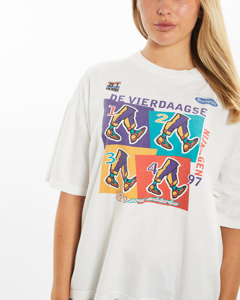 Vintage 1997 International Four Days Marches Tee <br>M , The Real Deal , newtown, sydney, australia, thrift store, opshop, preloved, secondhand, sustainable, retro, antique, 70s, 80s, 90s, 2000s, 00s, fashion, clothing, streetwear, trendy, garment, style, boutique, store, shop, archive, sale, cheap, best, top