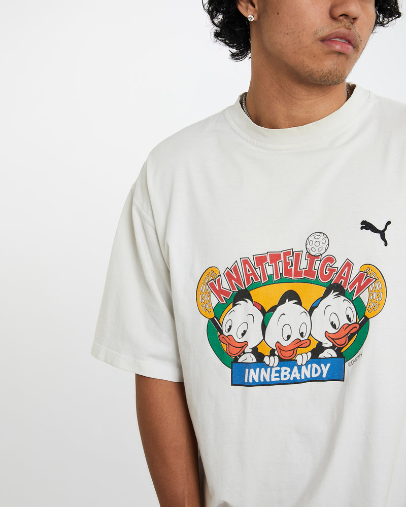 Vintage 90s Puma 'Huey, Dewey, and Louie' Tee <br>L , The Real Deal , newtown, sydney, australia, thrift store, opshop, preloved, secondhand, sustainable, retro, antique, 70s, 80s, 90s, 2000s, 00s, fashion, clothing, streetwear, trendy, garment, style, boutique, store, shop, archive, sale, cheap, best, top