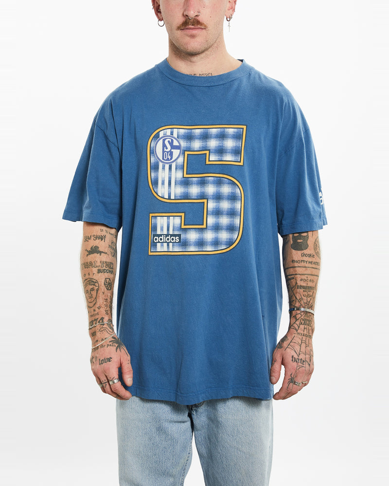 Vintage Adidas FC Schalke 04 Tee <br>L , The Real Deal , newtown, sydney, australia, thrift store, opshop, preloved, secondhand, sustainable, retro, antique, 70s, 80s, 90s, 2000s, 00s, fashion, clothing, streetwear, trendy, garment, style, boutique, store, shop, archive, sale, cheap, best, top