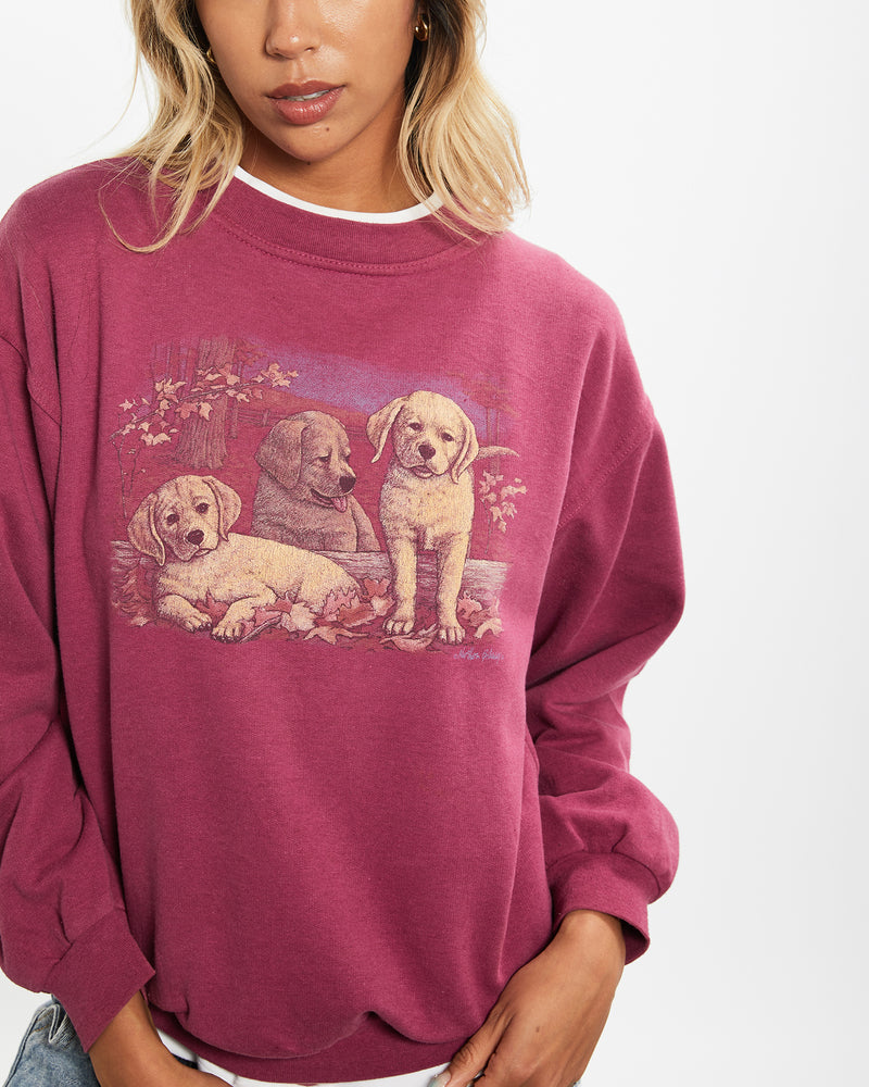 Vintage 90s Puppy Sweatshirt <br>XS , The Real Deal , newtown, sydney, australia, thrift store, opshop, preloved, secondhand, sustainable, retro, antique, 70s, 80s, 90s, 2000s, 00s, fashion, clothing, streetwear, trendy, garment, style, boutique, store, shop, archive, sale, cheap, best, top