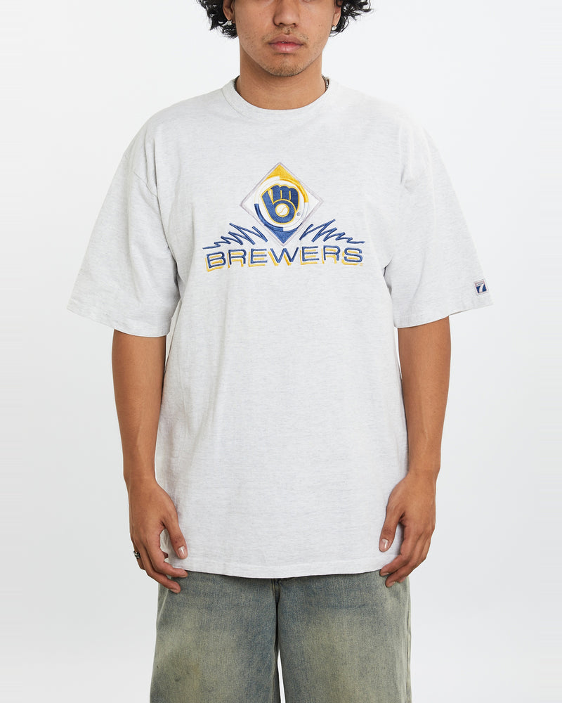 Vintage 90s MLB Milwaukee Brewers Tee <br>XL , The Real Deal , newtown, sydney, australia, thrift store, opshop, preloved, secondhand, sustainable, retro, antique, 70s, 80s, 90s, 2000s, 00s, fashion, clothing, streetwear, trendy, garment, style, boutique, store, shop, archive, sale, cheap, best, top