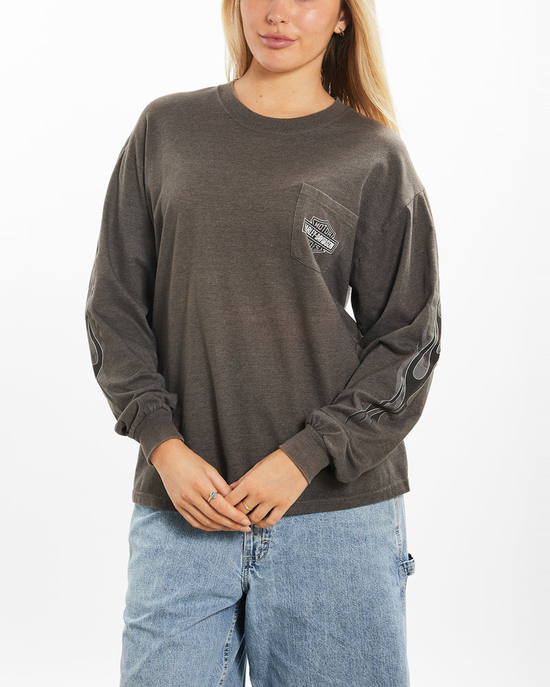 Vintage Harley Davidson Long Sleeve Tee <br>M , The Real Deal , newtown, sydney, australia, thrift store, opshop, preloved, secondhand, sustainable, retro, antique, 70s, 80s, 90s, 2000s, 00s, fashion, clothing, streetwear, trendy, garment, style, boutique, store, shop, archive, sale, cheap, best, top