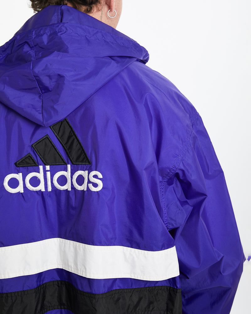 Vintage 90s Adidas Northwestern Wildcats Windbreaker Jacket <br>L , The Real Deal , newtown, sydney, australia, thrift store, opshop, preloved, secondhand, sustainable, retro, antique, 70s, 80s, 90s, 2000s, 00s, fashion, clothing, streetwear, trendy, garment, style, boutique, store, shop, archive, sale, cheap, best, top