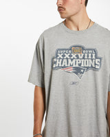 Vintage NFL New England Patriots Super Bowl Tee <br>XL , The Real Deal , newtown, sydney, australia, thrift store, opshop, preloved, secondhand, sustainable, retro, antique, 70s, 80s, 90s, 2000s, 00s, fashion, clothing, streetwear, trendy, garment, style, boutique, store, shop, archive, sale, cheap, best, top