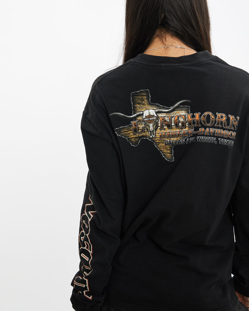 Vintage Harley Davidson Long Sleeve Tee <br>S , The Real Deal , newtown, sydney, australia, thrift store, opshop, preloved, secondhand, sustainable, retro, antique, 70s, 80s, 90s, 2000s, 00s, fashion, clothing, streetwear, trendy, garment, style, boutique, store, shop, archive, sale, cheap, best, top