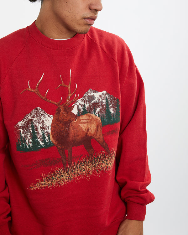 90s Elk Wildlife Sweatshirt <br>L