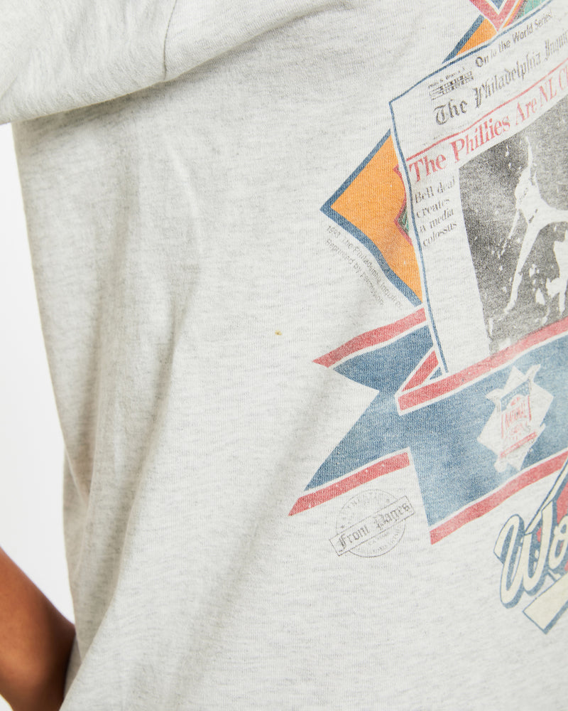 Vintage 1993 MLB Phillies vs Blue Jays Tee <br>XS , The Real Deal , newtown, sydney, australia, thrift store, opshop, preloved, secondhand, sustainable, retro, antique, 70s, 80s, 90s, 2000s, 00s, fashion, clothing, streetwear, trendy, garment, style, boutique, store, shop, archive, sale, cheap, best, top