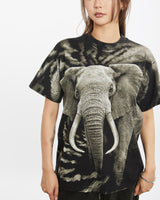 Vintage All Over Print Elephant Wildlife Tee <br>S , The Real Deal , newtown, sydney, australia, thrift store, opshop, preloved, secondhand, sustainable, retro, antique, 70s, 80s, 90s, 2000s, 00s, fashion, clothing, streetwear, trendy, garment, style, boutique, store, shop, archive, sale, cheap, best, top