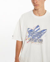 Vintage 80s Adidas Tee <br>L , The Real Deal , newtown, sydney, australia, thrift store, opshop, preloved, secondhand, sustainable, retro, antique, 70s, 80s, 90s, 2000s, 00s, fashion, clothing, streetwear, trendy, garment, style, boutique, store, shop, archive, sale, cheap, best, top