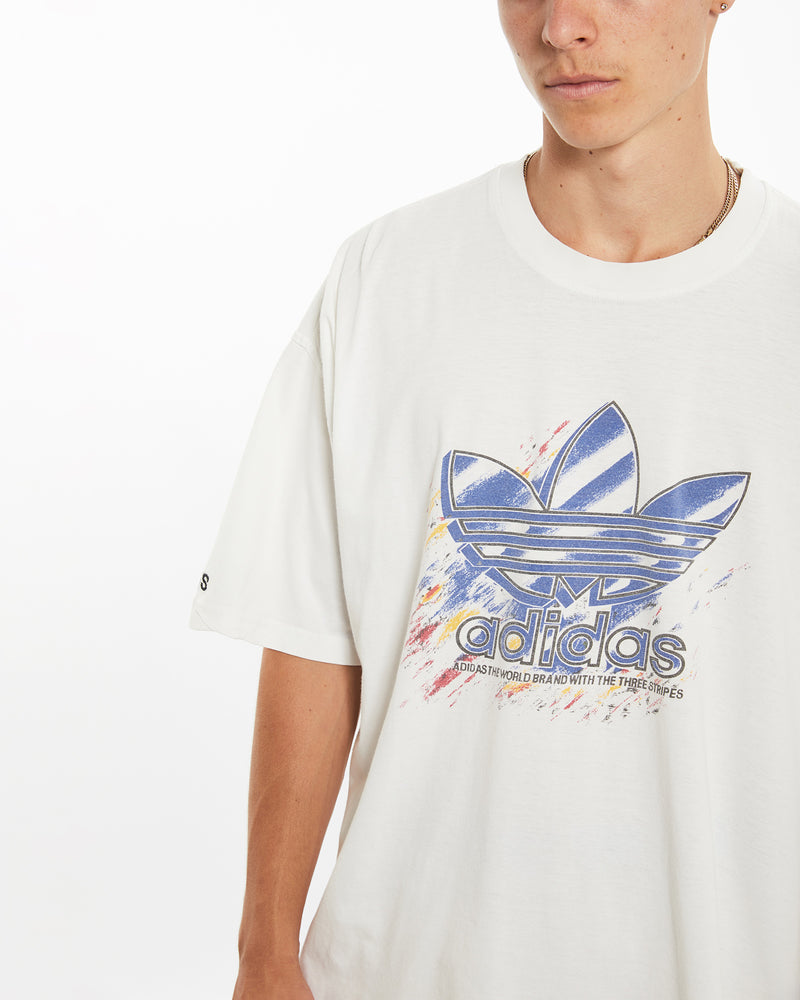 Vintage 80s Adidas Tee <br>L , The Real Deal , newtown, sydney, australia, thrift store, opshop, preloved, secondhand, sustainable, retro, antique, 70s, 80s, 90s, 2000s, 00s, fashion, clothing, streetwear, trendy, garment, style, boutique, store, shop, archive, sale, cheap, best, top