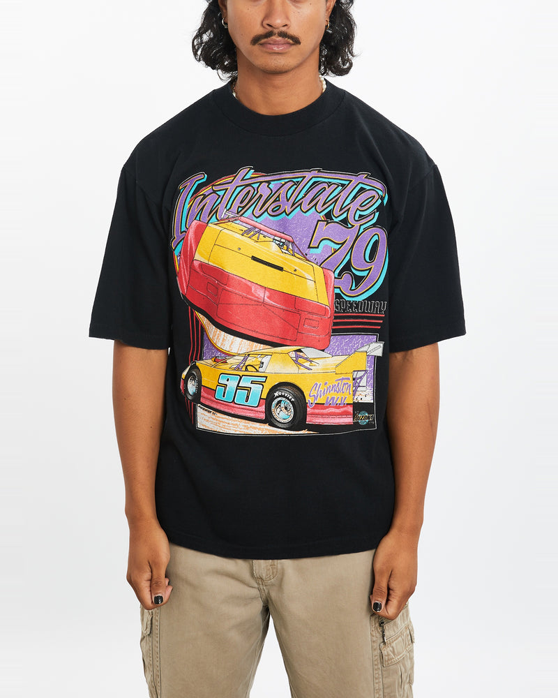 Vintage 1995 Interstate Racing Tee <br>M , The Real Deal , newtown, sydney, australia, thrift store, opshop, preloved, secondhand, sustainable, retro, antique, 70s, 80s, 90s, 2000s, 00s, fashion, clothing, streetwear, trendy, garment, style, boutique, store, shop, archive, sale, cheap, best, top