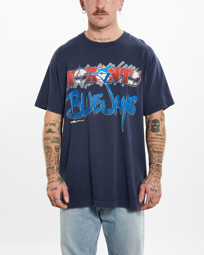 Vintage 1993 MLB Toronto Blue Jays Tee <br>L , The Real Deal , newtown, sydney, australia, thrift store, opshop, preloved, secondhand, sustainable, retro, antique, 70s, 80s, 90s, 2000s, 00s, fashion, clothing, streetwear, trendy, garment, style, boutique, store, shop, archive, sale, cheap, best, top