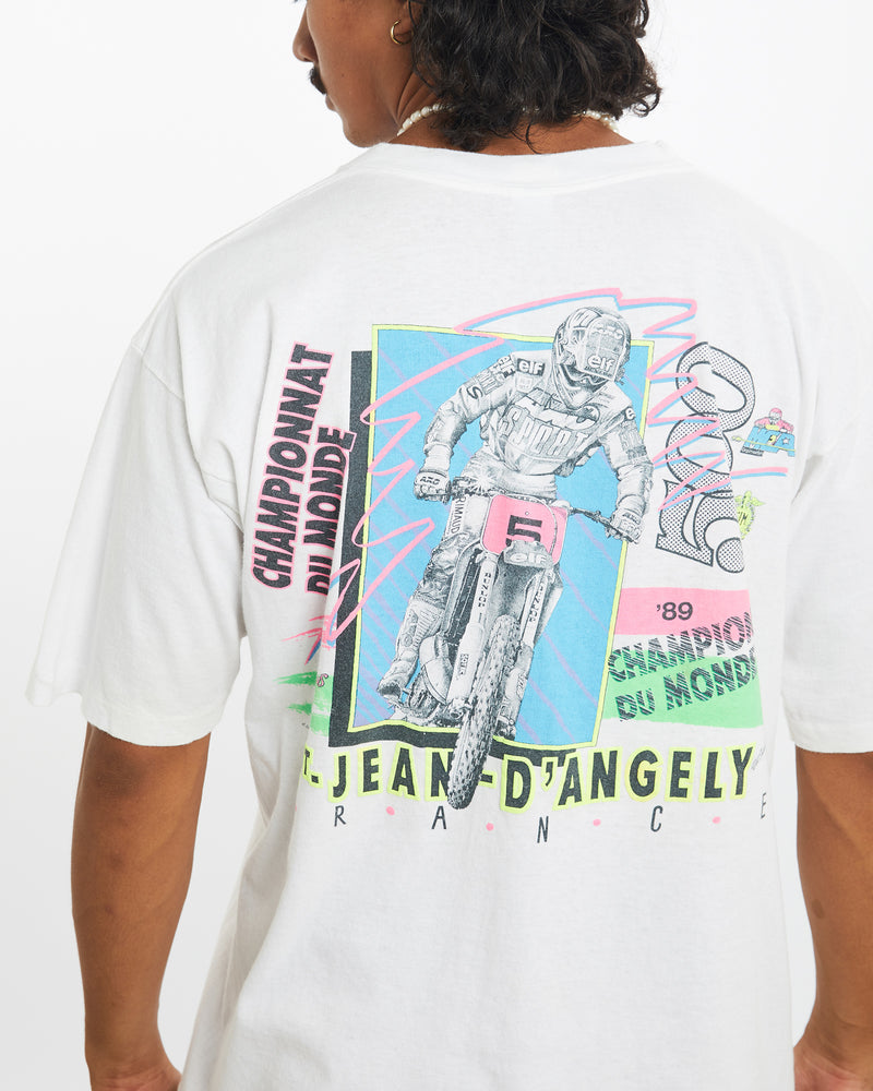 Vintage 1989 France World Champion Motocross Tee <br>M , The Real Deal , newtown, sydney, australia, thrift store, opshop, preloved, secondhand, sustainable, retro, antique, 70s, 80s, 90s, 2000s, 00s, fashion, clothing, streetwear, trendy, garment, style, boutique, store, shop, archive, sale, cheap, best, top