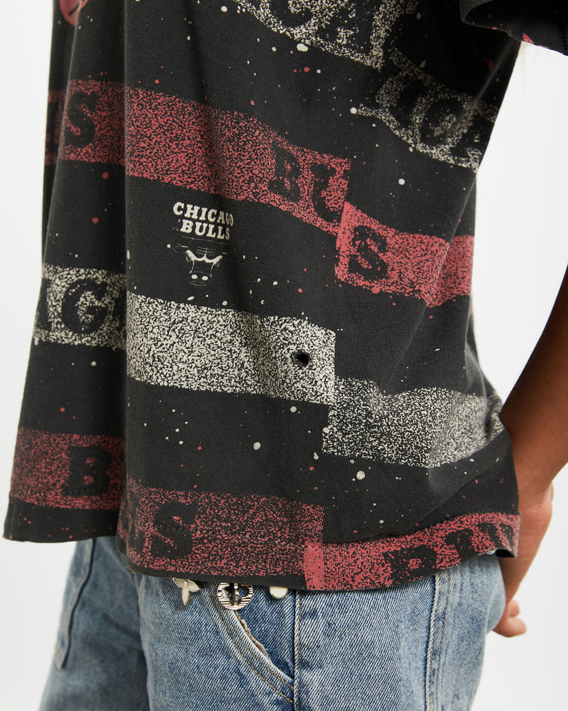 Vintage 90s NBA Chicago Bulls All Over Print Tee <br>XS , The Real Deal , newtown, sydney, australia, thrift store, opshop, preloved, secondhand, sustainable, retro, antique, 70s, 80s, 90s, 2000s, 00s, fashion, clothing, streetwear, trendy, garment, style, boutique, store, shop, archive, sale, cheap, best, top
