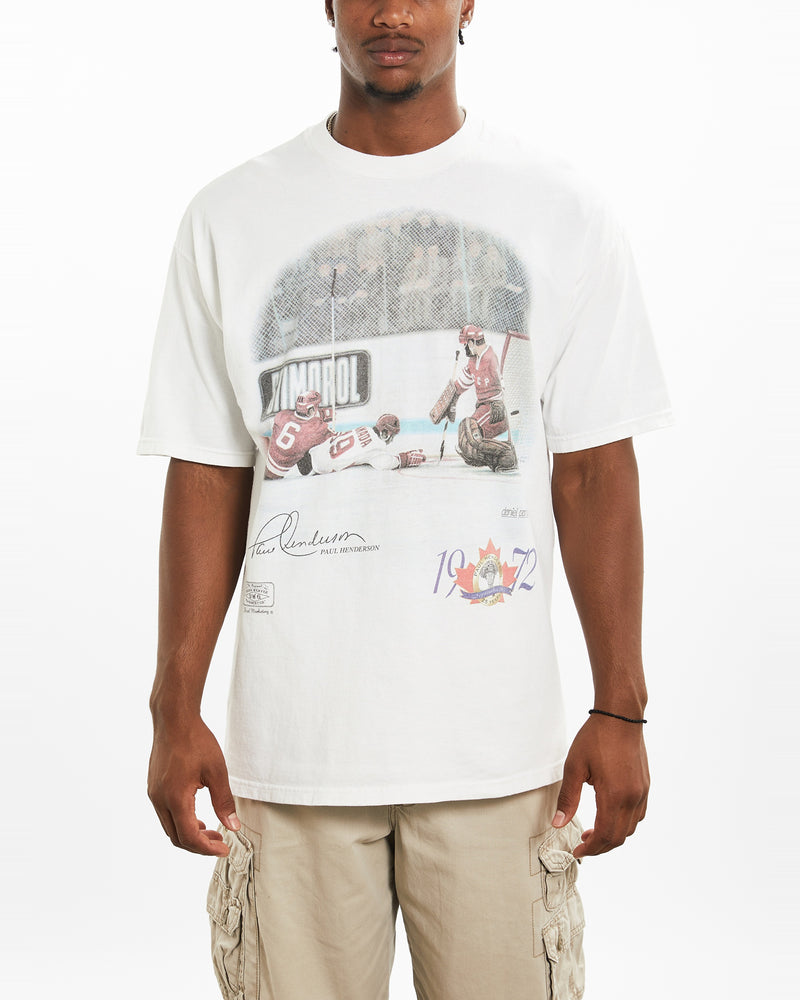 Vintage Paul Henderson NHL Detroit Red Wings Tee <br>XL , The Real Deal , newtown, sydney, australia, thrift store, opshop, preloved, secondhand, sustainable, retro, antique, 70s, 80s, 90s, 2000s, 00s, fashion, clothing, streetwear, trendy, garment, style, boutique, store, shop, archive, sale, cheap, best, top