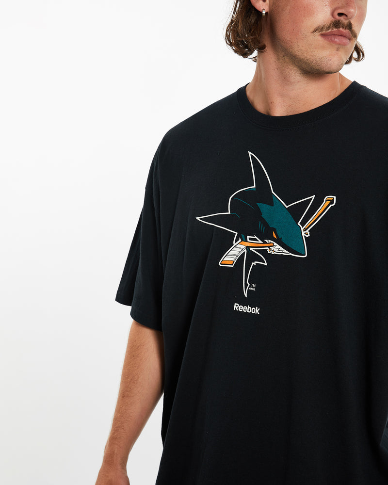Vintage NHL San Jose Sharks Reebok Tee <br>XXL , The Real Deal , newtown, sydney, australia, thrift store, opshop, preloved, secondhand, sustainable, retro, antique, 70s, 80s, 90s, 2000s, 00s, fashion, clothing, streetwear, trendy, garment, style, boutique, store, shop, archive, sale, cheap, best, top