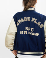 Vintage 1985 Space Plan Varsity Jacket <br>S , The Real Deal , newtown, sydney, australia, thrift store, opshop, preloved, secondhand, sustainable, retro, antique, 70s, 80s, 90s, 2000s, 00s, fashion, clothing, streetwear, trendy, garment, style, boutique, store, shop, archive, sale, cheap, best, top