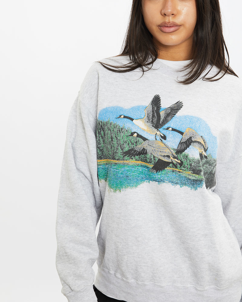 Vintage Geese Wildlife Sweatshirt <br>S , The Real Deal , newtown, sydney, australia, thrift store, opshop, preloved, secondhand, sustainable, retro, antique, 70s, 80s, 90s, 2000s, 00s, fashion, clothing, streetwear, trendy, garment, style, boutique, store, shop, archive, sale, cheap, best, top