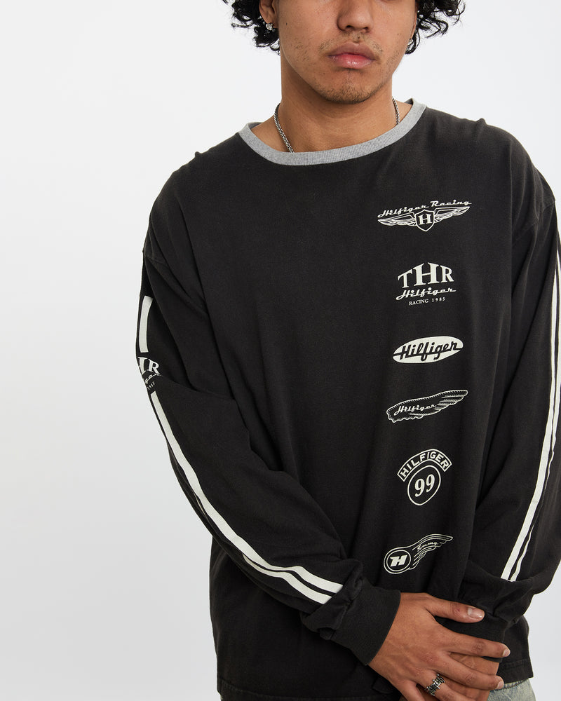 Vintage 90s Tommy Hilfiger Racing Long Sleeve Tee <br>L , The Real Deal , newtown, sydney, australia, thrift store, opshop, preloved, secondhand, sustainable, retro, antique, 70s, 80s, 90s, 2000s, 00s, fashion, clothing, streetwear, trendy, garment, style, boutique, store, shop, archive, sale, cheap, best, top
