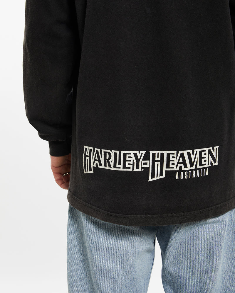 Harley Davidson Long Sleeve Tee <br>L , The Real Deal , newtown, sydney, australia, thrift store, opshop, preloved, secondhand, sustainable, retro, antique, 70s, 80s, 90s, 2000s, 00s, fashion, clothing, streetwear, trendy, garment, style, boutique, store, shop, archive, sale, cheap, best, top
