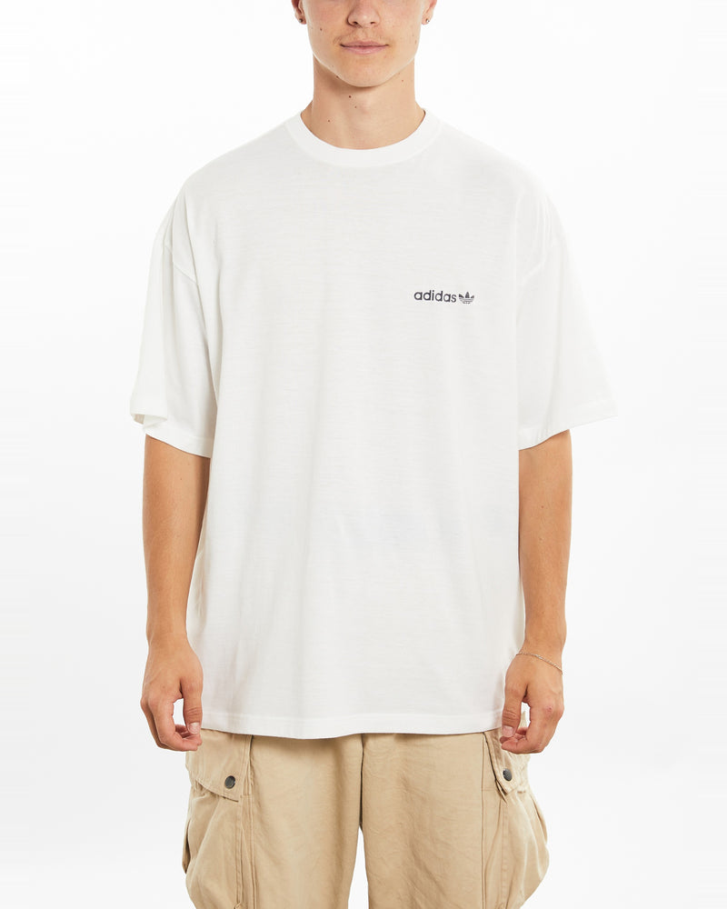 Vintage 90s Adidas Tee <br>L , The Real Deal , newtown, sydney, australia, thrift store, opshop, preloved, secondhand, sustainable, retro, antique, 70s, 80s, 90s, 2000s, 00s, fashion, clothing, streetwear, trendy, garment, style, boutique, store, shop, archive, sale, cheap, best, top