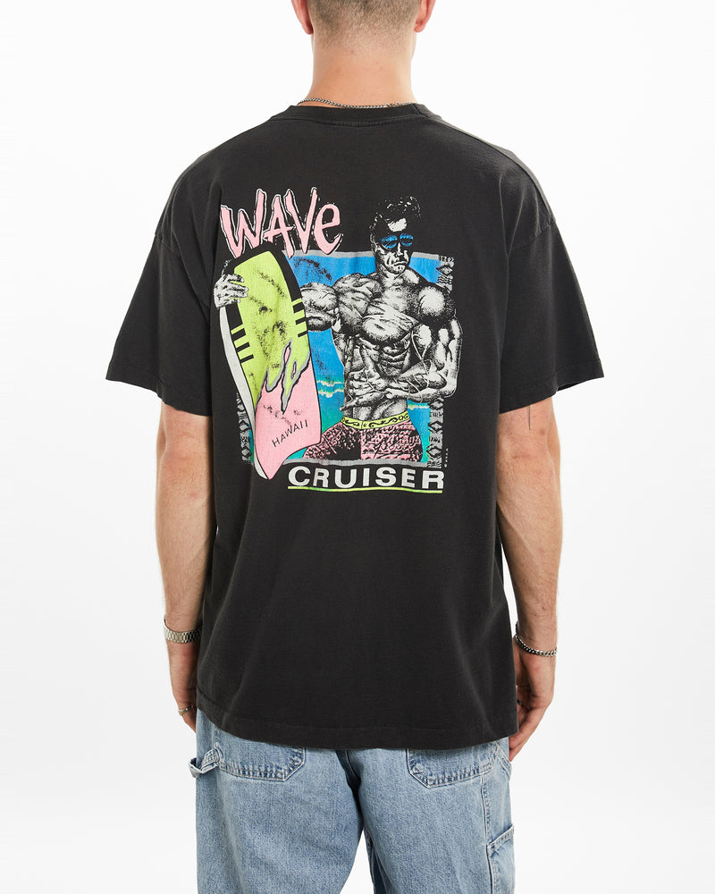 Vintage 90s Wave Cruiser Hawaii Surf Tee <br>XL , The Real Deal , newtown, sydney, australia, thrift store, opshop, preloved, secondhand, sustainable, retro, antique, 70s, 80s, 90s, 2000s, 00s, fashion, clothing, streetwear, trendy, garment, style, boutique, store, shop, archive, sale, cheap, best, top