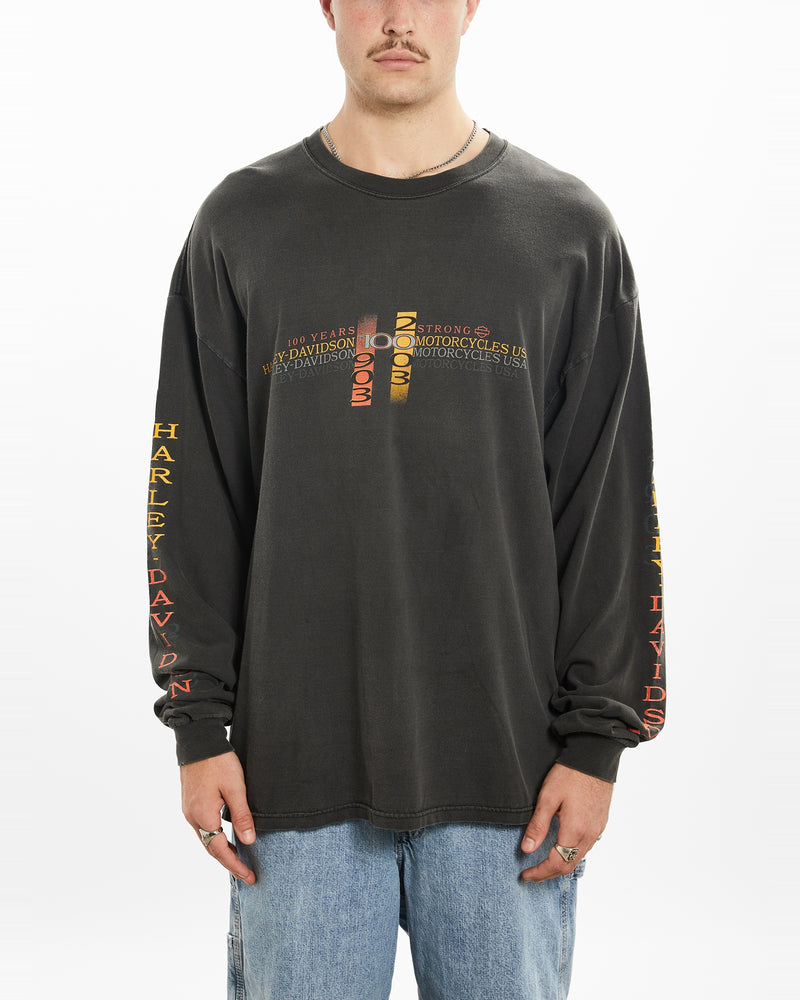 Vintage Harley Davidson Long Sleeve Tee <br>XL , The Real Deal , newtown, sydney, australia, thrift store, opshop, preloved, secondhand, sustainable, retro, antique, 70s, 80s, 90s, 2000s, 00s, fashion, clothing, streetwear, trendy, garment, style, boutique, store, shop, archive, sale, cheap, best, top