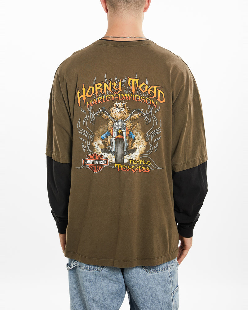 Vintage Harley Davidson Long Sleeve Tee <br>XL , The Real Deal , newtown, sydney, australia, thrift store, opshop, preloved, secondhand, sustainable, retro, antique, 70s, 80s, 90s, 2000s, 00s, fashion, clothing, streetwear, trendy, garment, style, boutique, store, shop, archive, sale, cheap, best, top