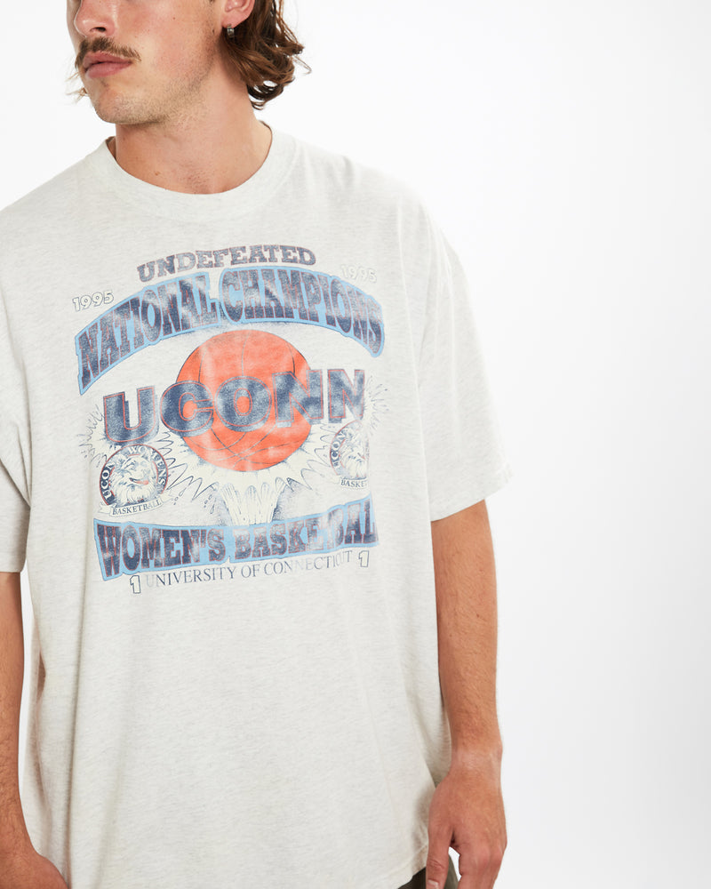 Vintage 1995 University Of Connecticut Basketball Tee <br>XXL , The Real Deal , newtown, sydney, australia, thrift store, opshop, preloved, secondhand, sustainable, retro, antique, 70s, 80s, 90s, 2000s, 00s, fashion, clothing, streetwear, trendy, garment, style, boutique, store, shop, archive, sale, cheap, best, top