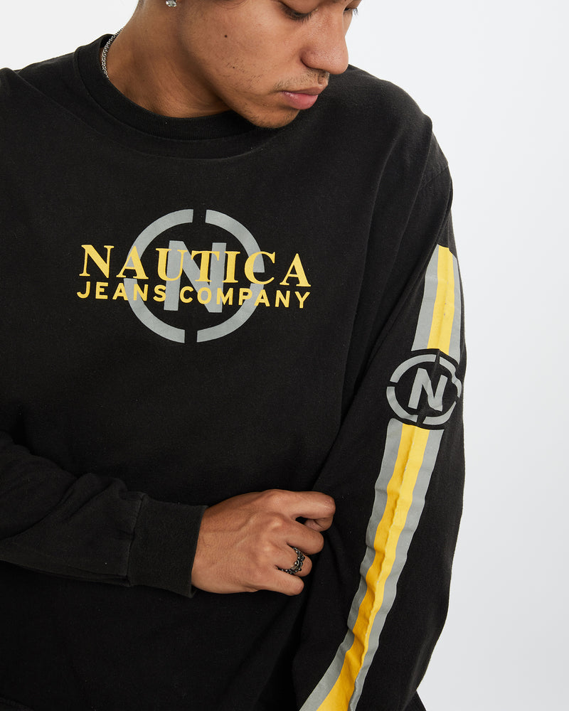 Vintage Nautica Jeans Co. Long Sleeve Tee <br>L , The Real Deal , newtown, sydney, australia, thrift store, opshop, preloved, secondhand, sustainable, retro, antique, 70s, 80s, 90s, 2000s, 00s, fashion, clothing, streetwear, trendy, garment, style, boutique, store, shop, archive, sale, cheap, best, top