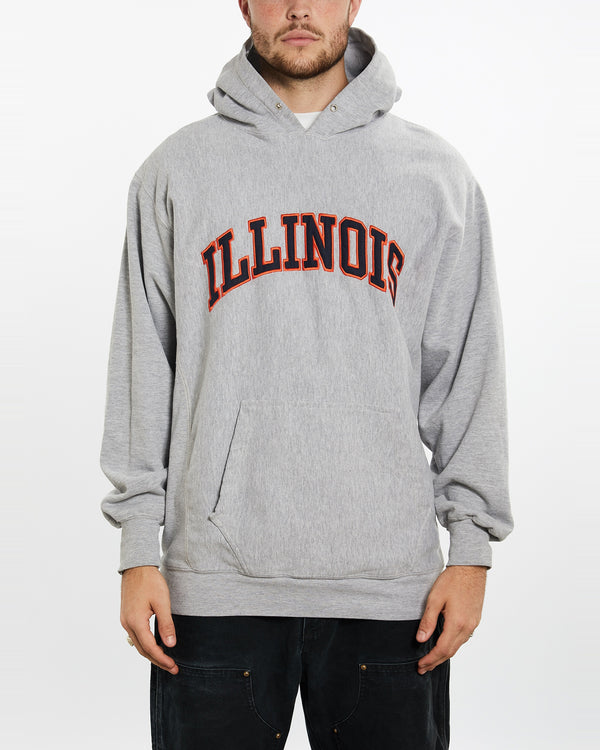Vintage Illinois Hooded Sweatshirt <br>XL