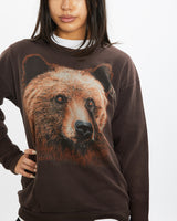 Vintage 90s Wildlife Bear Sweatshirt <br>S , The Real Deal , newtown, sydney, australia, thrift store, opshop, preloved, secondhand, sustainable, retro, antique, 70s, 80s, 90s, 2000s, 00s, fashion, clothing, streetwear, trendy, garment, style, boutique, store, shop, archive, sale, cheap, best, top