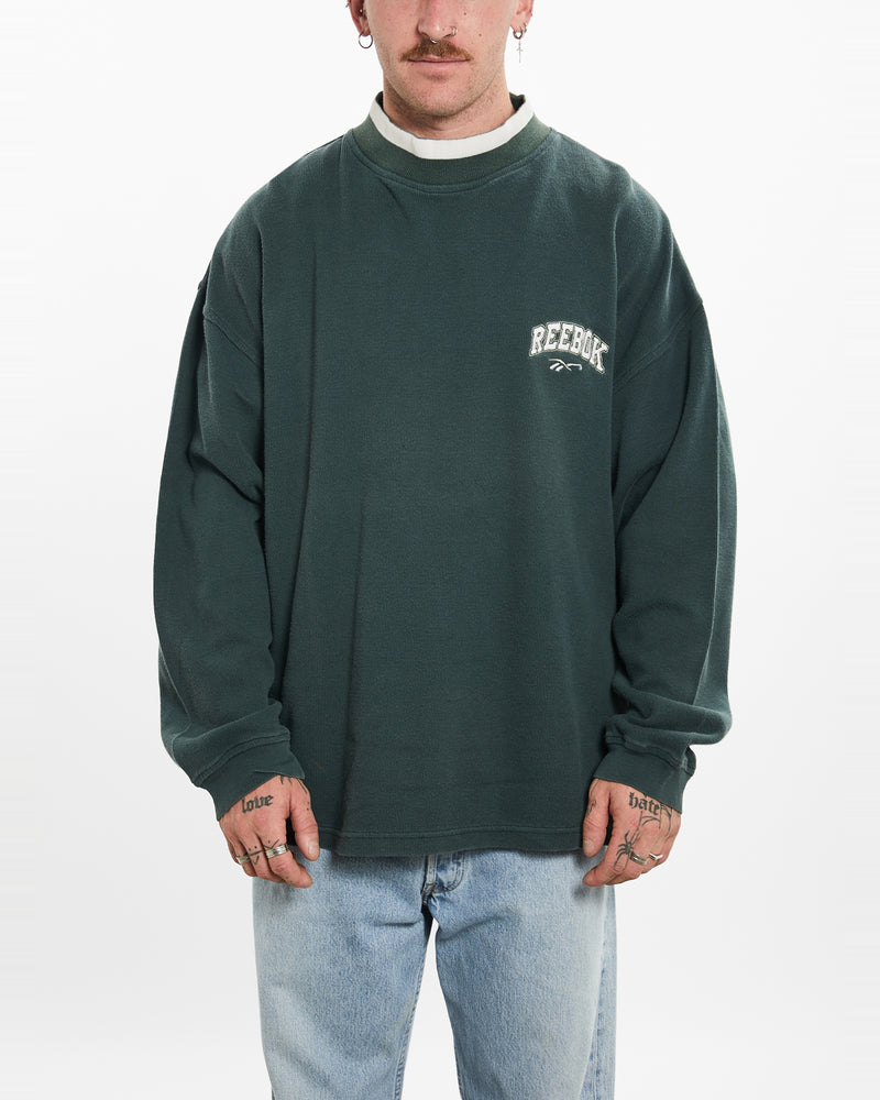 Vintage 90s Reebok Mock Neck Sweatshirt <br>L , The Real Deal , newtown, sydney, australia, thrift store, opshop, preloved, secondhand, sustainable, retro, antique, 70s, 80s, 90s, 2000s, 00s, fashion, clothing, streetwear, trendy, garment, style, boutique, store, shop, archive, sale, cheap, best, top