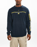 Vintage Nike NCAA University of Michigan Wolverines Long Sleeve Tee <br>XL , The Real Deal , newtown, sydney, australia, thrift store, opshop, preloved, secondhand, sustainable, retro, antique, 70s, 80s, 90s, 2000s, 00s, fashion, clothing, streetwear, trendy, garment, style, boutique, store, shop, archive, sale, cheap, best, top