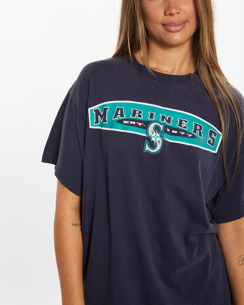 Vintage MLB Seattle Mariners Tee <br>M , The Real Deal , newtown, sydney, australia, thrift store, opshop, preloved, secondhand, sustainable, retro, antique, 70s, 80s, 90s, 2000s, 00s, fashion, clothing, streetwear, trendy, garment, style, boutique, store, shop, archive, sale, cheap, best, top