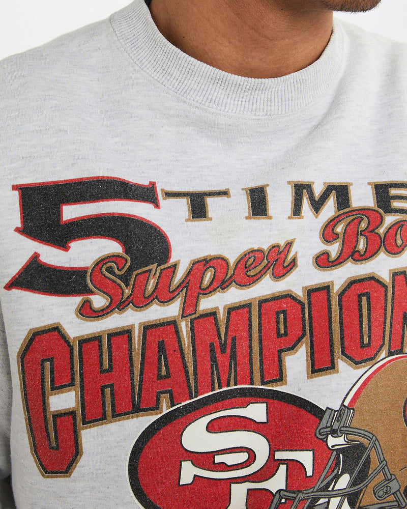 Vintage 1995 NFL San Francisco 49ers Super Bowl Sweatshirt <br>L , The Real Deal , newtown, sydney, australia, thrift store, opshop, preloved, secondhand, sustainable, retro, antique, 70s, 80s, 90s, 2000s, 00s, fashion, clothing, streetwear, trendy, garment, style, boutique, store, shop, archive, sale, cheap, best, top